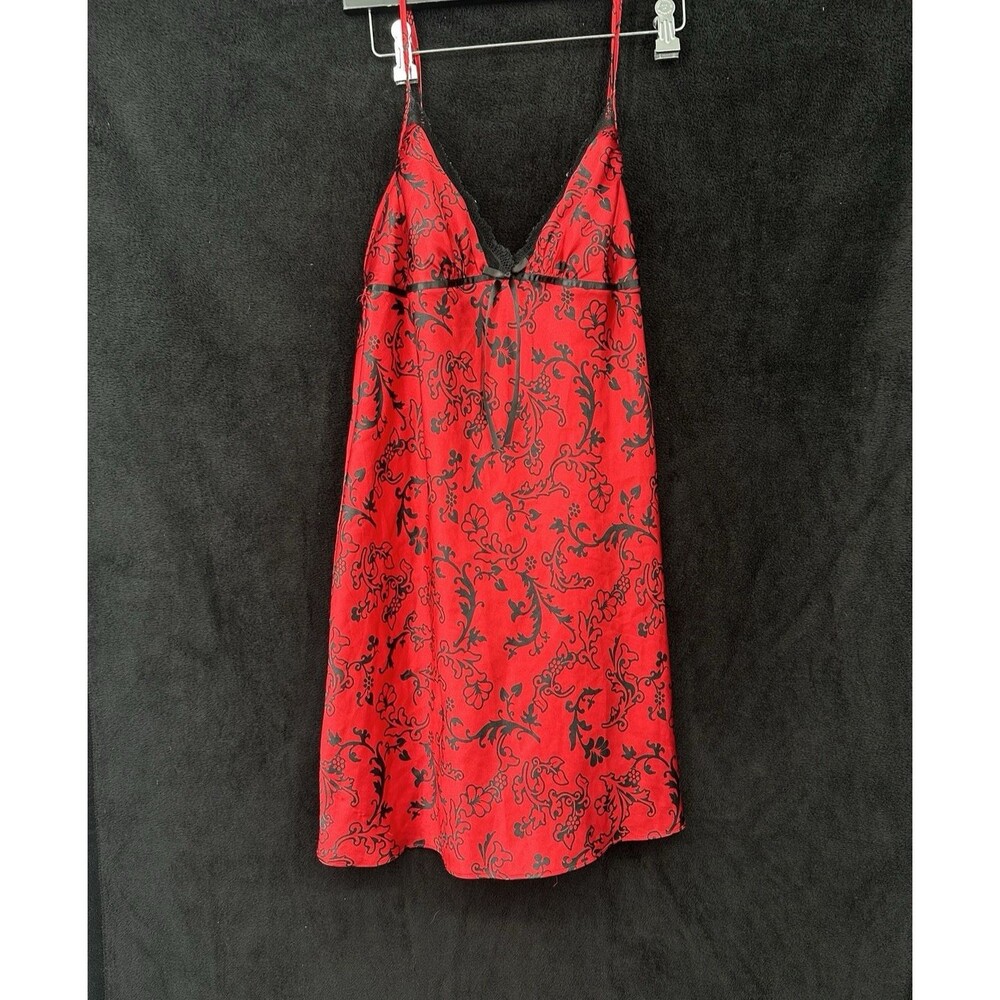 VTG Studio Donatella Silky Satin lace Mini slip dress ‎ Babydoll Chemise Size M